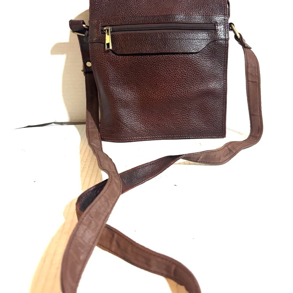 Vintage Dark Brown Leather Messenger Bag